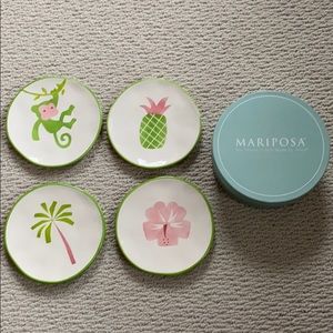 MARIPOSA Palm Beach boxed canapé 6” plates NEW